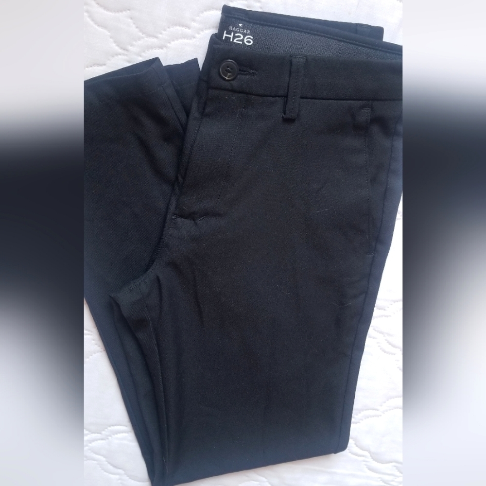Hagaar H26 Men's Slim Fit Black Slacks 29" Waist